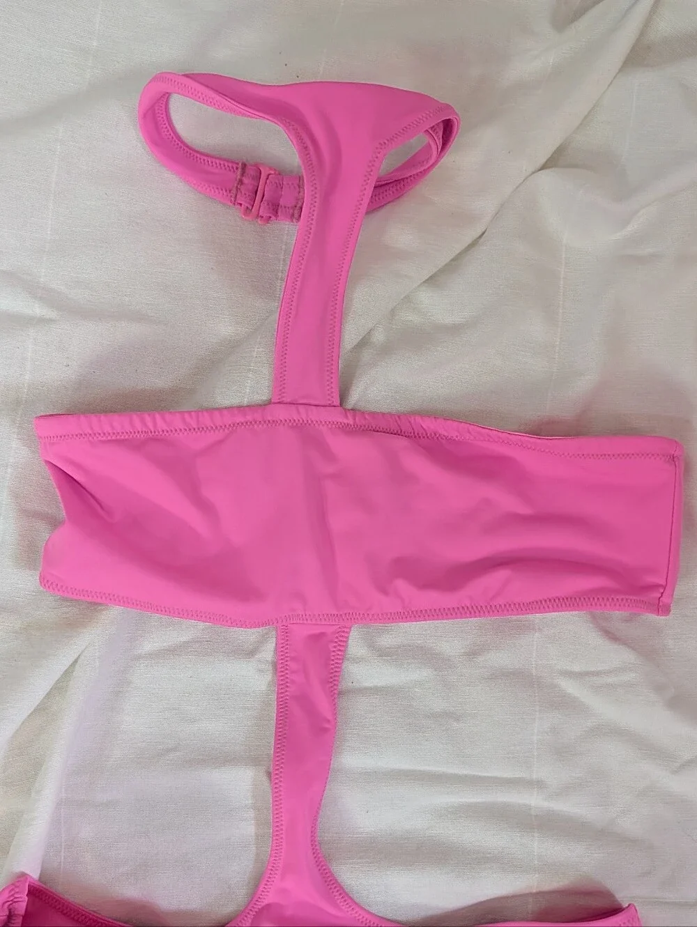 SKIMS Recycled Swim Cut Out Halter Neck Monokini Swimsuit Bikini Taffy Pink